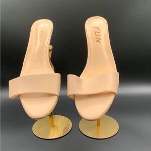 YDN Nude Slip-On Kitten Heels – Size 12 | Elegant Neutral Sandals
